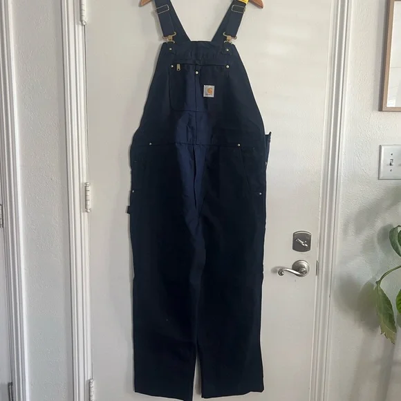 Carhartt Men’s bib overall navy 42x30 new - Picture 3 of 11